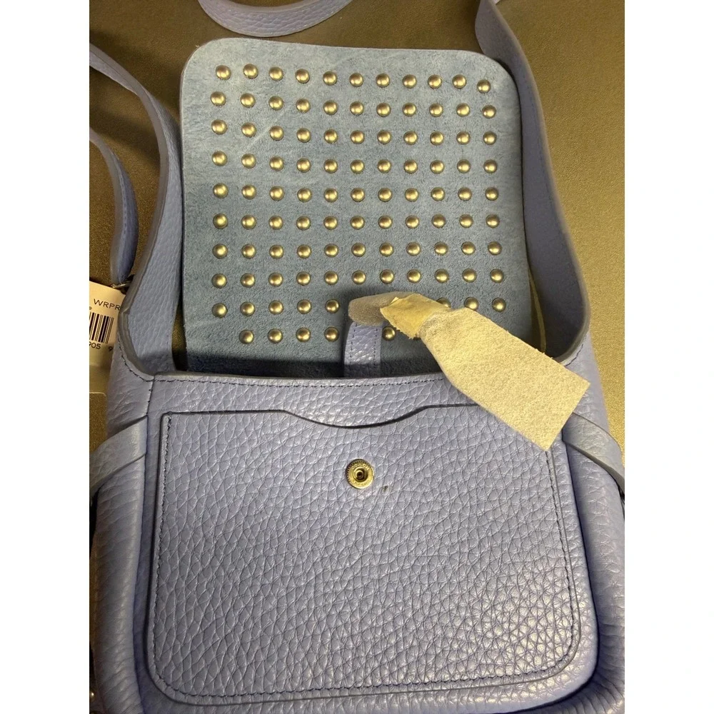 Coach Whiplash Dakotah 14 Periwinkle Blue Studded Leather Crossbody Bag 35763